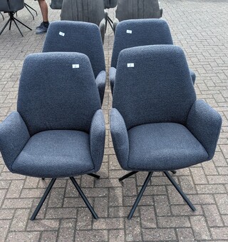 4x Eetkamerstoel boucle draaibaar, Zazuhome, Blauw
